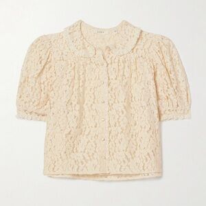 Doen Lenore crochet trim Lace Blouse xxs